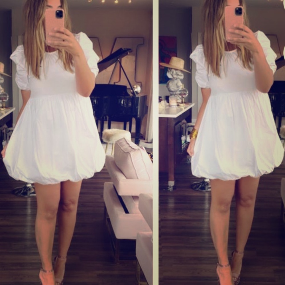 Brand new white puff dress